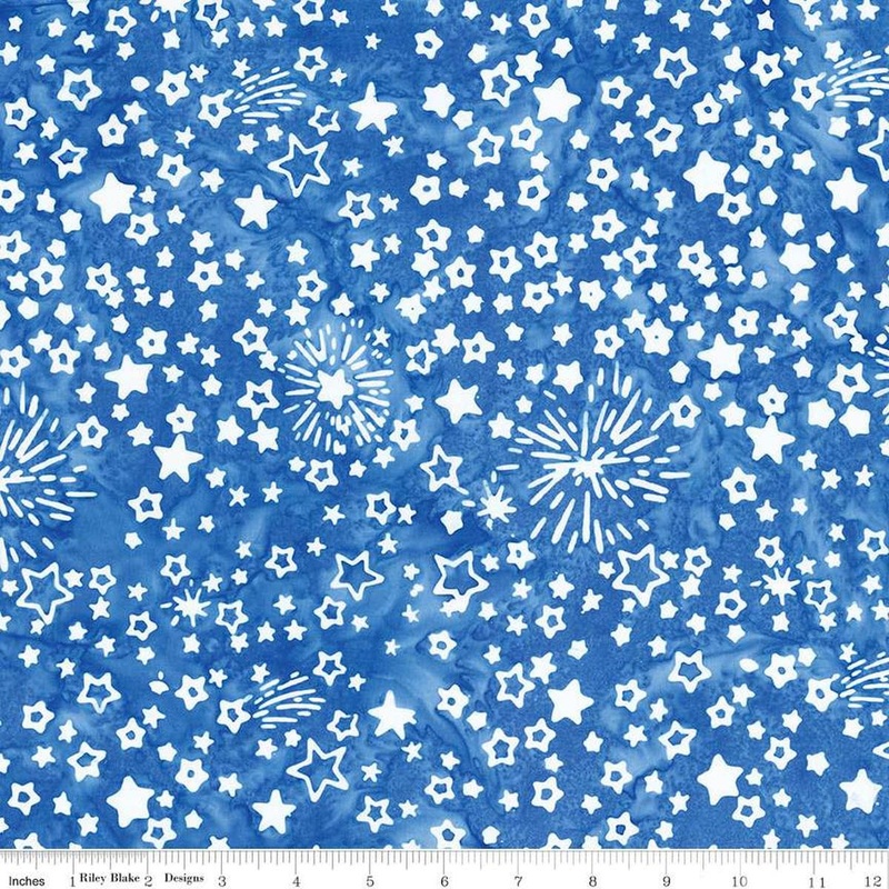 Batiks Expressions Let Freedom Reign BT23197-294 Ocean Blue - Riley Blake Designs - Hand-Dyed Tjaps Print - Quilting Cotton Fabric