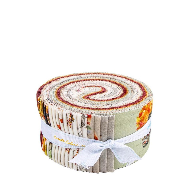 SALE Covered Bridges in Fall 2.5 Inch Rolie Polie Jelly Roll 40-Piece - Riley Blake Designs - Precut Bundle Quilting Cotton Fabric