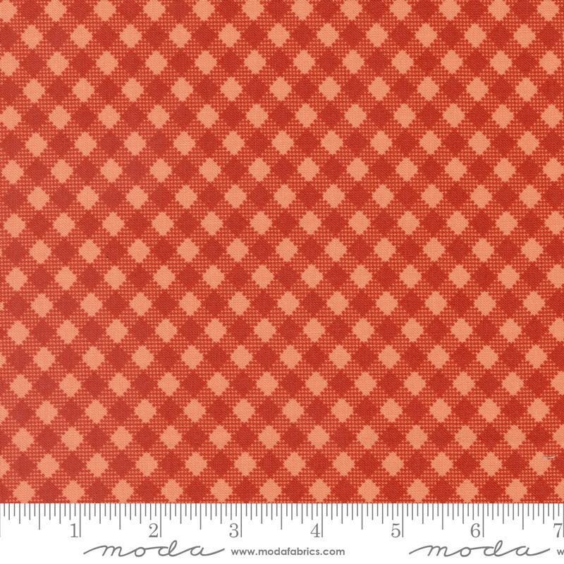 SALE Farmstead PRINTED Gingham 20907 Copper - Moda Fabrics - Vintage Check Plaid Diagonal - Quilting Cotton Fabric