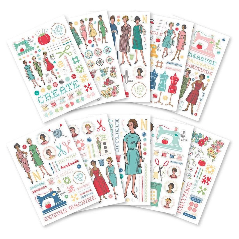 SALE Lori Holt My Happy Place Sticker Set ST-30099 - Riley Blake Designs - 10 Pages of 6" x 8" Stickers