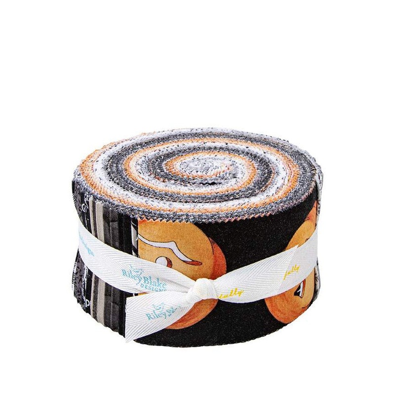 SALE Pumpkin Patch 2.5 Inch Rolie Polie Jelly Roll 40-Piece - Riley Blake - Precut Bundle - Halloween - Quilting Cotton Fabric