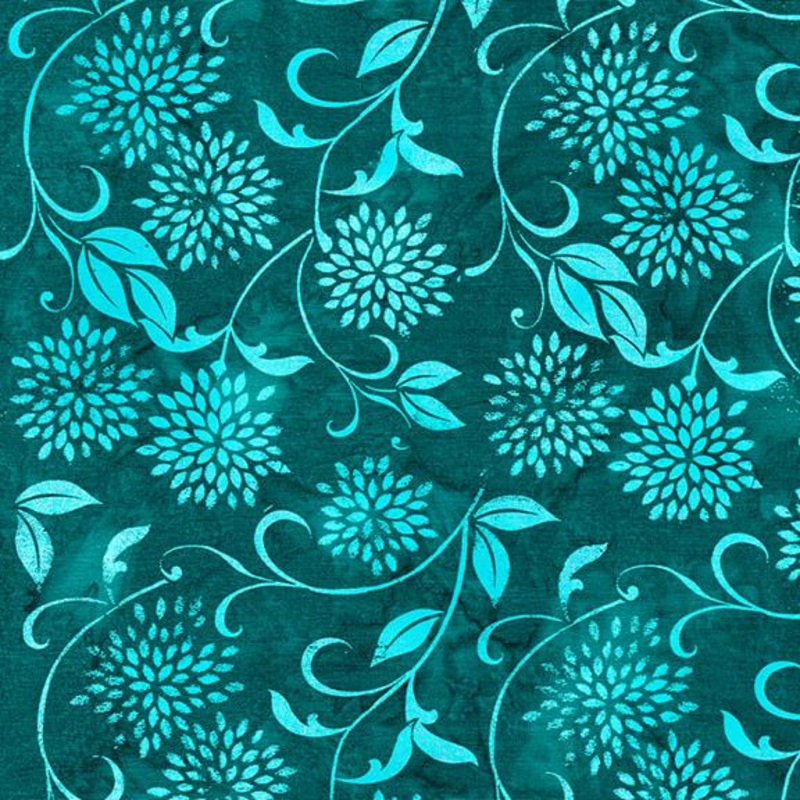 Sewcial:Flower Vine-Teal