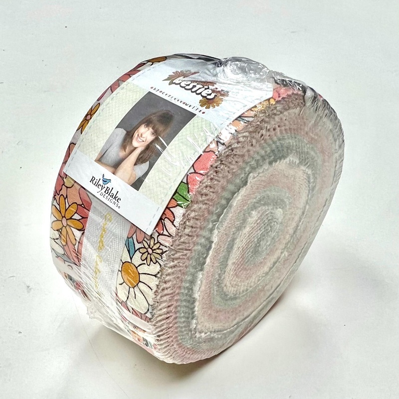 SALE Besties 2.5 Inch Rolie Polie Jelly Roll 40-Piece - Riley Blake Design - Precut - Floral - Quilting Cotton Fabric
