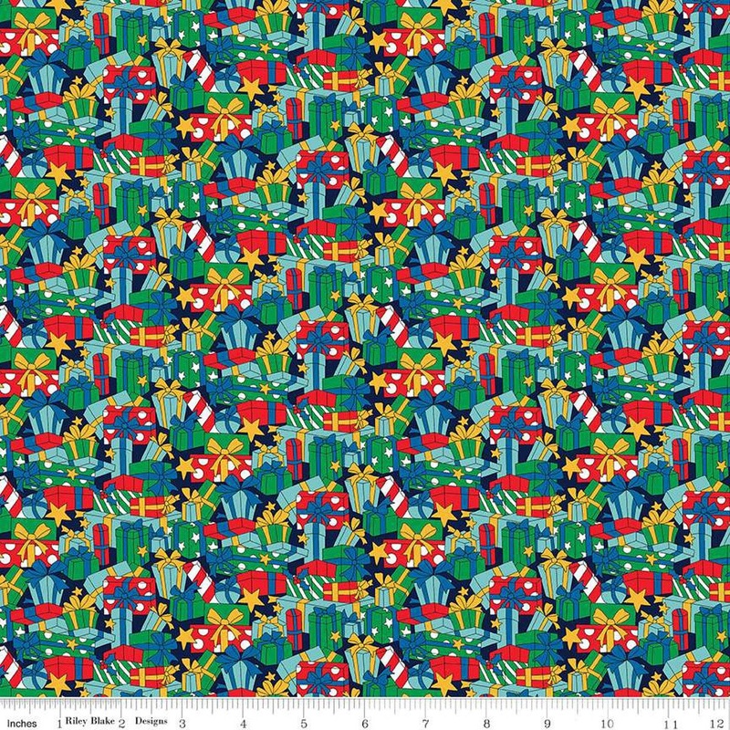 SALE Deck the Halls Present Surprise B 01666885B - Riley Blake Designs - Christmas Trees - Liberty Fabrics - Quilting Cotton Fabric