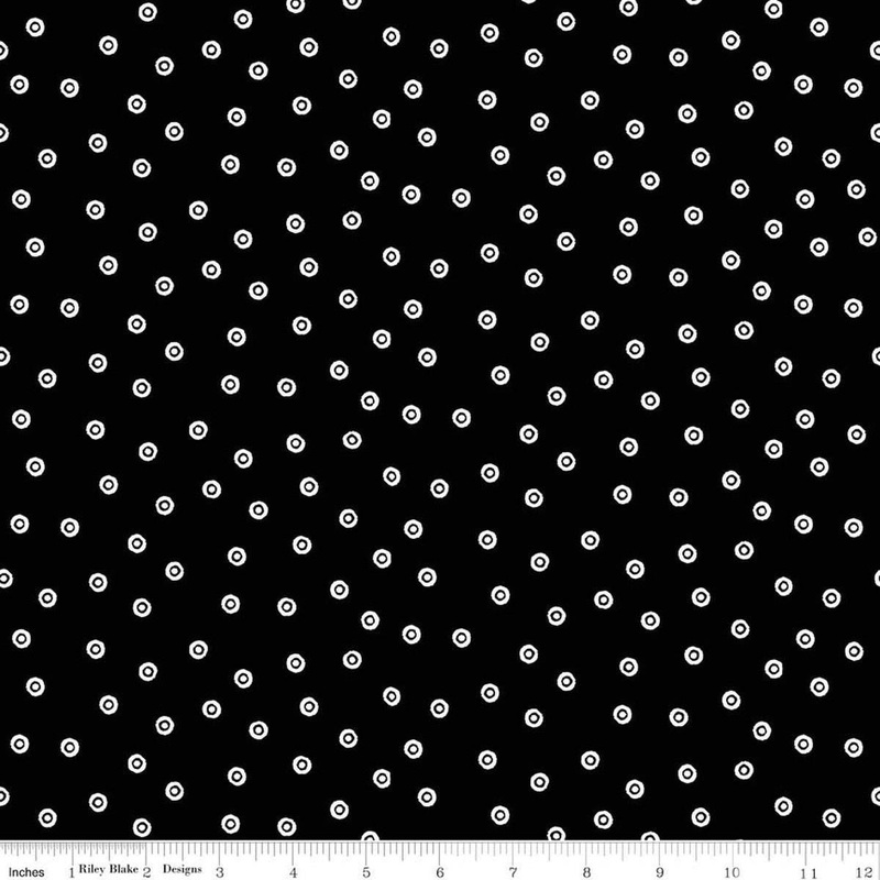 SALE Scary Scraps Dress Dots Black Polka Dot Fabric - C17609 - Riley Blake Quilting Cotton Fabric