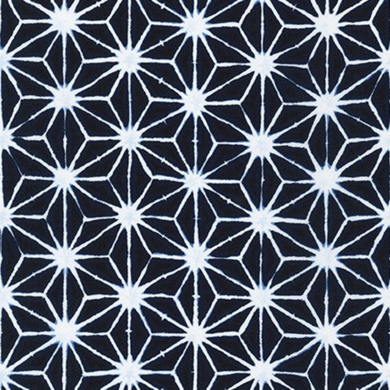 Sevenberry Shibori Blues Quilt Fabric - Stars in Navy - 850257 D4-5 - Imported from Japan