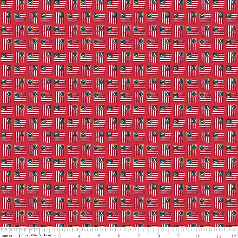 Sweet Freedom Red Flags Yardage by Beverly McCullough for Riley Blake Designs