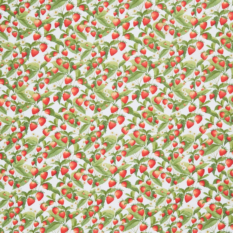 Patchwork Picnic - Strawberries White Yardage