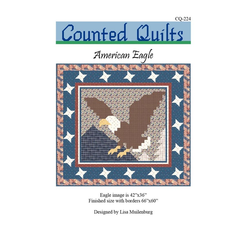 SALE American Eagle Quilt PATTERN P181 - Lisa Muilenburg of Counted Quilts - Riley Blake Designs - INSTRUCTIONS Only - Patriotic Bird Stars