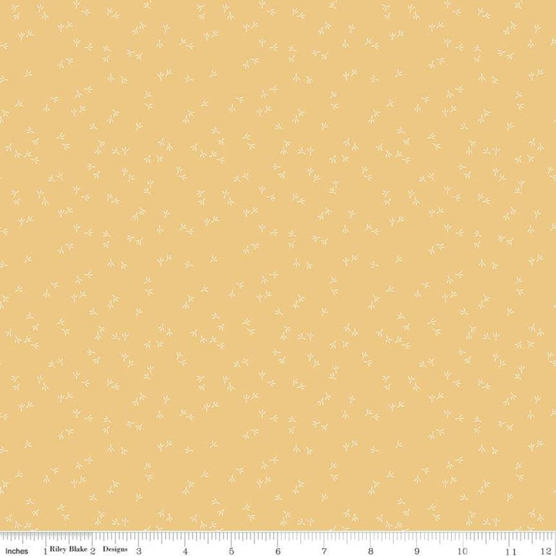 SALE Farm Girl Vintage Chicken Track C7886 Honey - Riley Blake Designs - Chicken Tracks - Lori Holt - Quilting Cotton Fabric