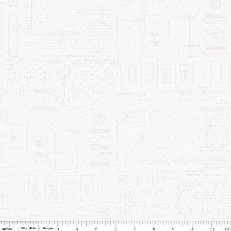 SALE Sew America Sewing Notes White Text Fabric Patriotic Fabric - C17348 - Riley Blake Quilting Cotton Fabric
