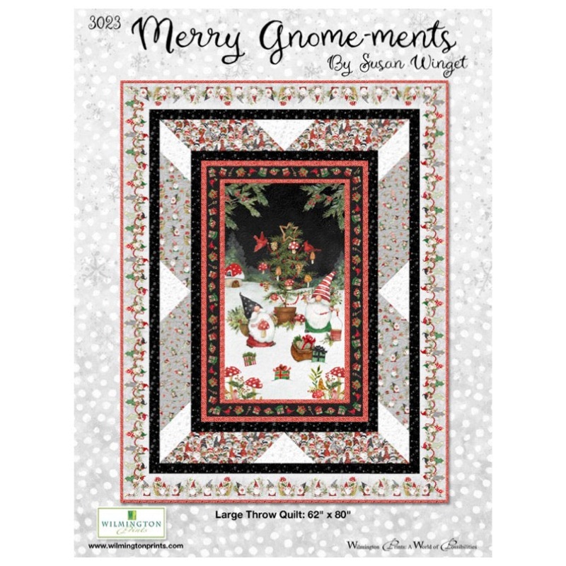 Merry Gnome-Ments Large Throw Quilt Pattern