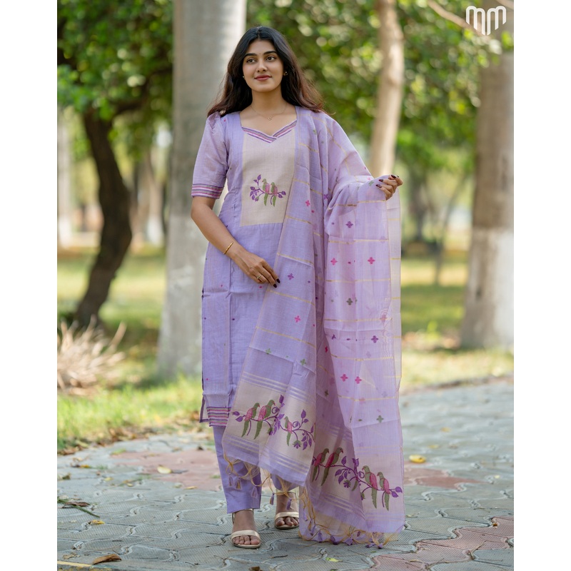 Purple-Iris Maternity Kurti Set