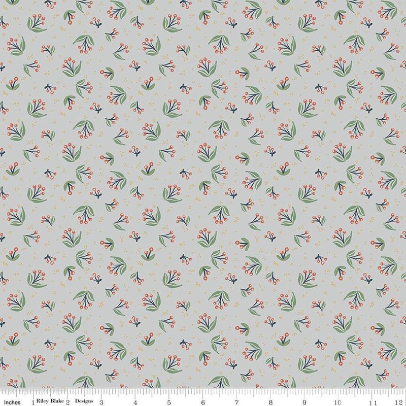 SALE Ivy Reese Berry Branches C16603 Dusk - Riley Blake Designs - Leaf Leaves Nature Outdoors - Quilting Cotton Fabric