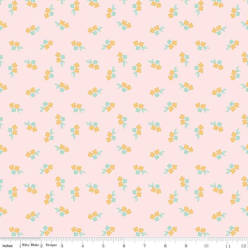 Summer Skies & Fireflies Floral Pink Fabric C16377 - Riley Blake Quilting Cotton Fabric