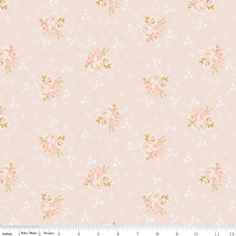 31" End of Bolt - In the Afterglow Bouquet C13372 Blush - Riley Blake Designs - Floral Flowers - Quilting Cotton Fabric