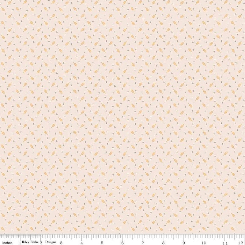 SALE Mercantile Darling Background C14402 Latte - Riley Blake Designs - Lori Holt - Geometric Leaves - Quilting Cotton Fabric