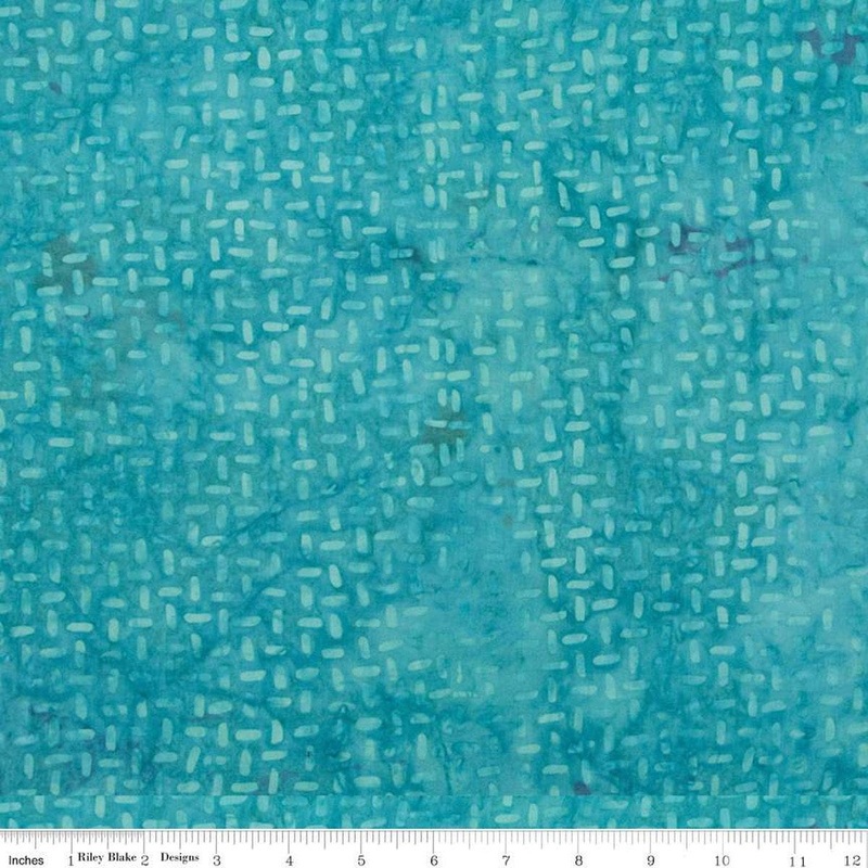 29" End of Bolt - DEAL Batiks Expressions That Summer Feelin' BTHH1218 Turquoise - Riley Blake - Hand-Dyed Tjaps Print - Quilting Cotton