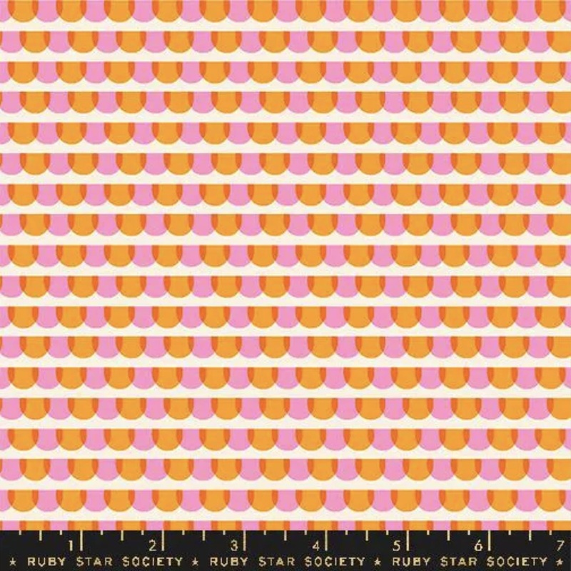 Animal Animal Tiles RS5167 Flamingo - Moda Fabrics - Tiles Scalloped Fish Scales - Ru- Star Society - Cotton Fabric