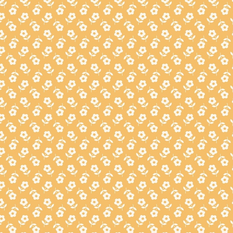 Petals and Pony Luck Yellow Prairie Petals Yardage by Softly Studio for Cloud9 Fabrics