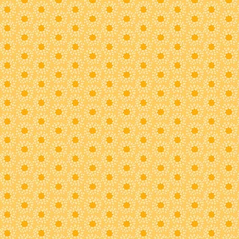 Purrty Plants and Cats Quilt Fabric - Geo in Mustard Yellow - 2600 31540 S