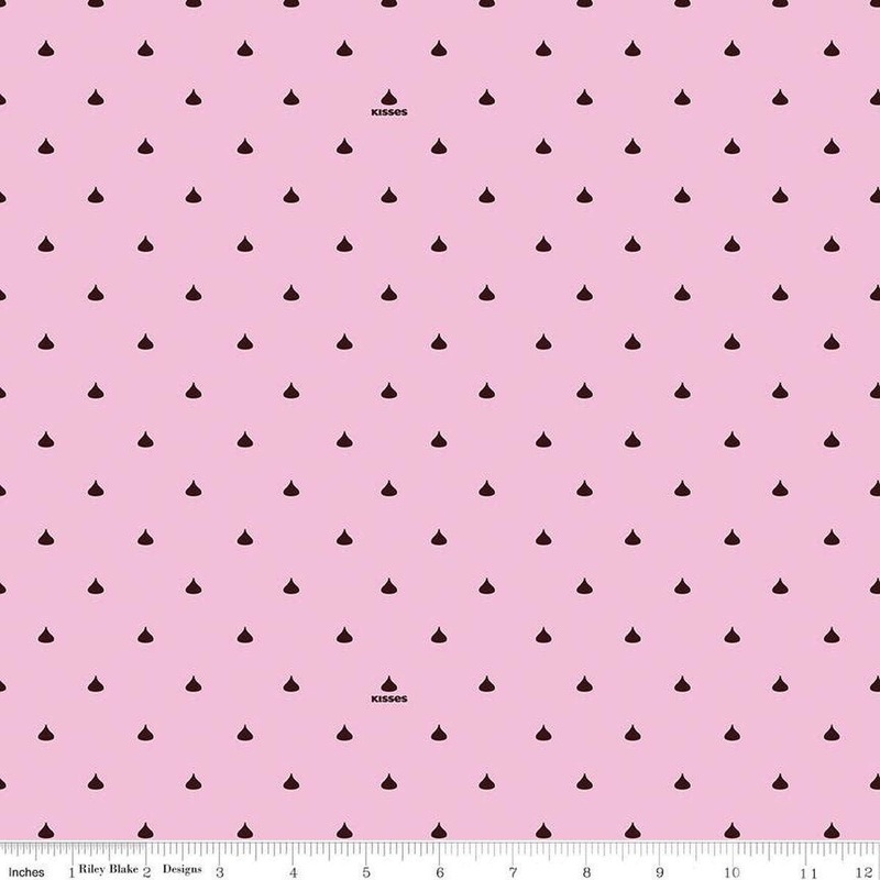 SALE Celebrate with Hershey Valentine's Day Kisses Dots C12806 Pink - Riley Blake Designs - Hershey's Chocolate - Quilting Cotton Fabric