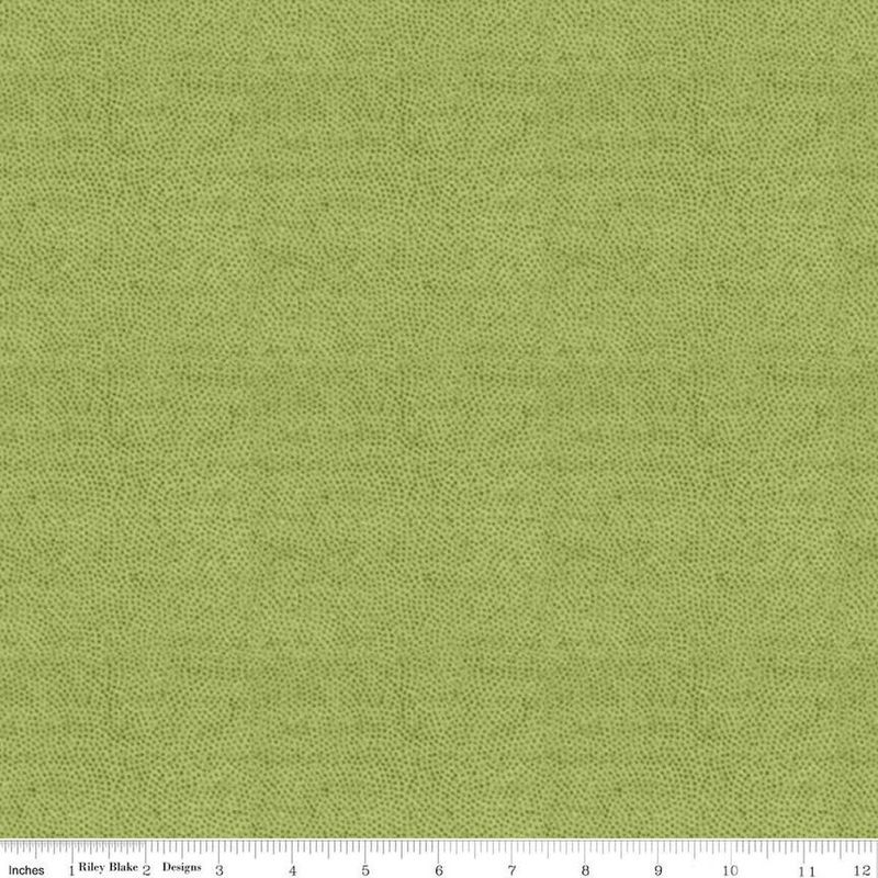 SALE Sewing Seeds III Stipple C15685 Green - Riley Blake Designs - Tone-on-Tone Stipple Dots Circles - Quilting Cotton Fabric
