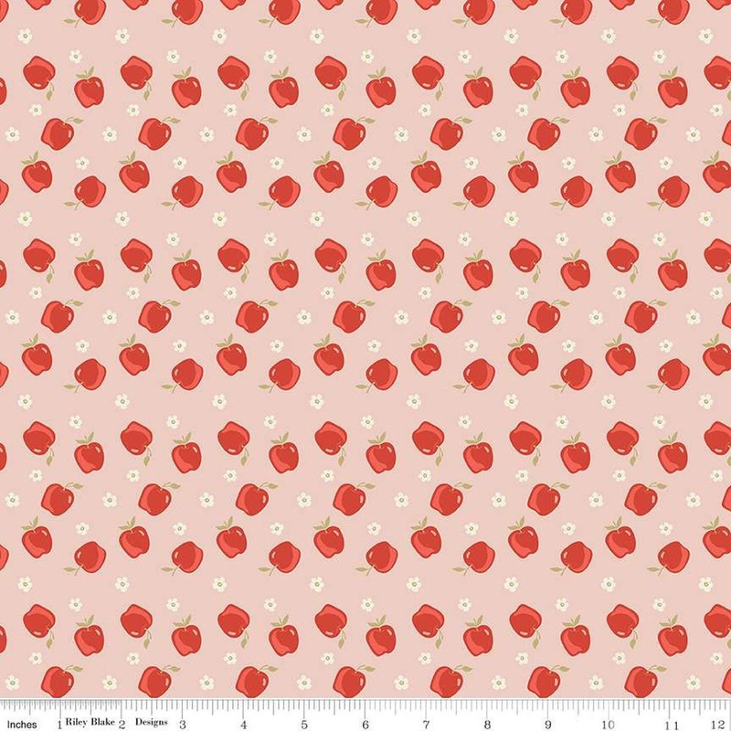 Vintage Charm Apples C15273 Blush - Riley Blake Designs - Fruit Blossoms Floral - Quilting Cotton Fabric