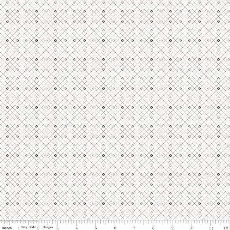 Bee Plaids Crossroads Pebble Brown Lined Fabric - C12037 - Lori Holt Riley Blake Quilting Cotton Fabric