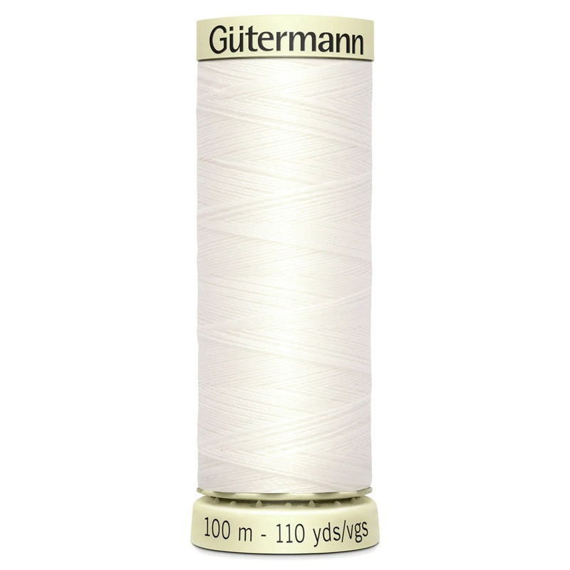 Gutermann Sew All Polyester Sewing Thread - 100m/110 yards - 111 Off White