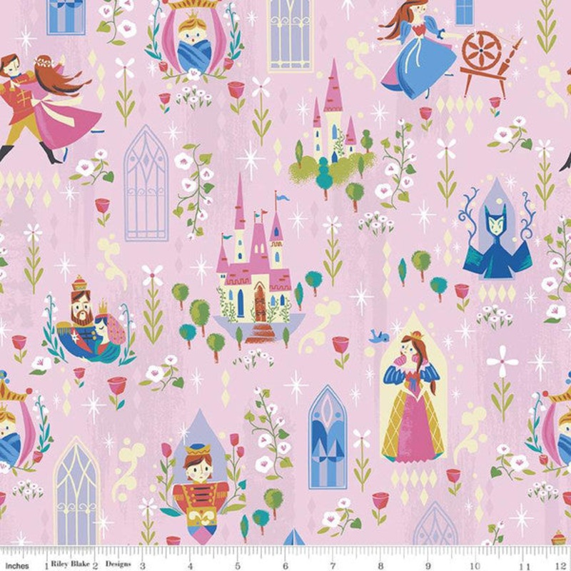 Last Chance One Yard Cut SALE! Little Brier Rose Main Pink Sparkle from Riley Blake