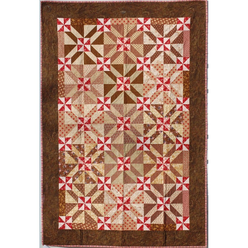 Quilt-Gretchen's Pinwheels Brown--52"x 76"