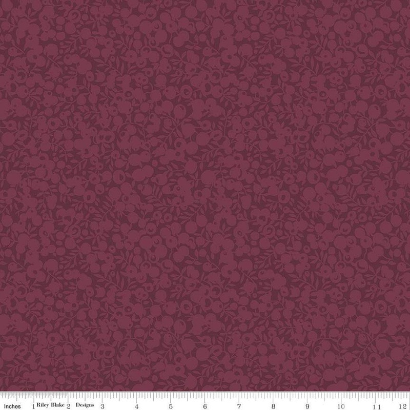 SALE The Wiltshire Shadow Collection 01666527A Blackcurrent - Riley Blake - Tonal Leaves Berries - Liberty Fabrics - Quilting Cotton Fabric
