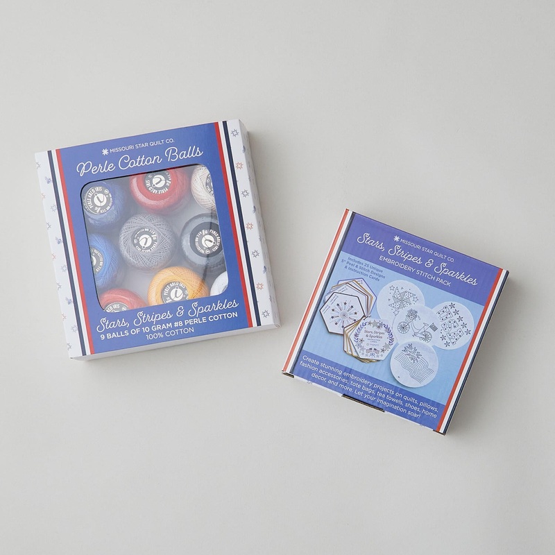 Missouri Star Patriotic Sparkler Peel & Stitch and Floss Bundle