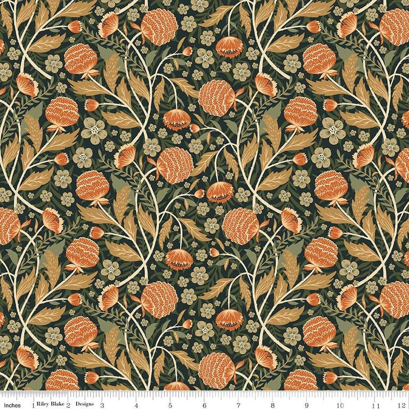 SALE The Old Garden William C14231 Chive - Riley Blake Designs - Floral Flowers - Quilting Cotton Fabric