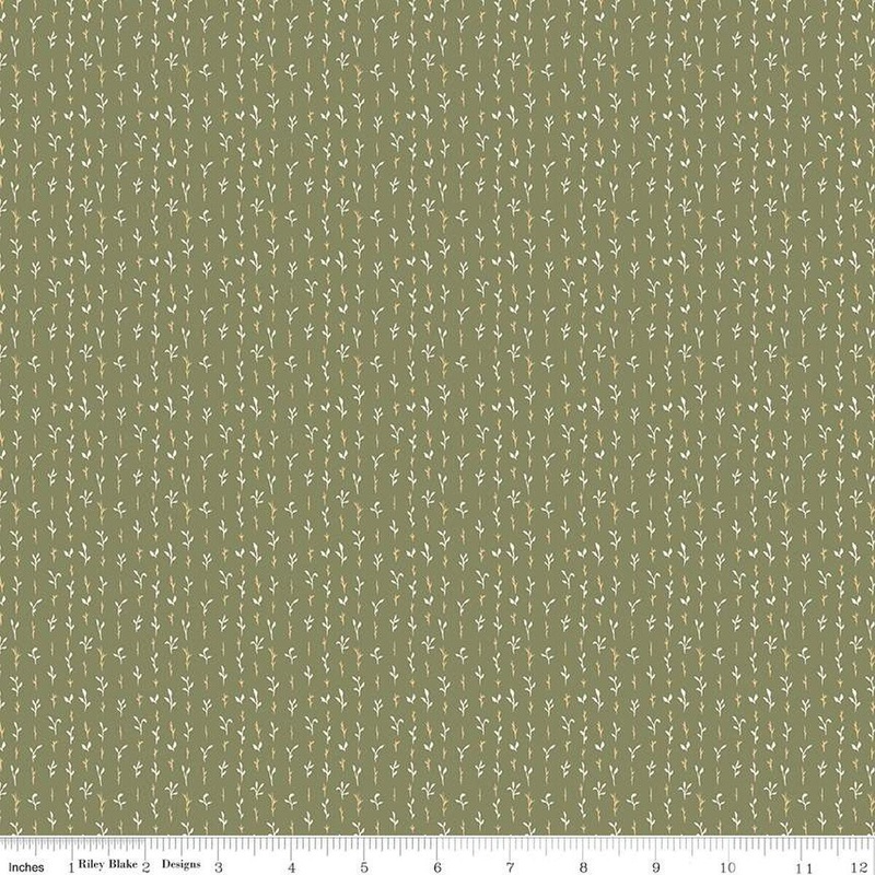 The Old Garden Gloria C14237 Sage - Riley Blake Designs - Leaf Leaves - Quilting Cotton Fabric