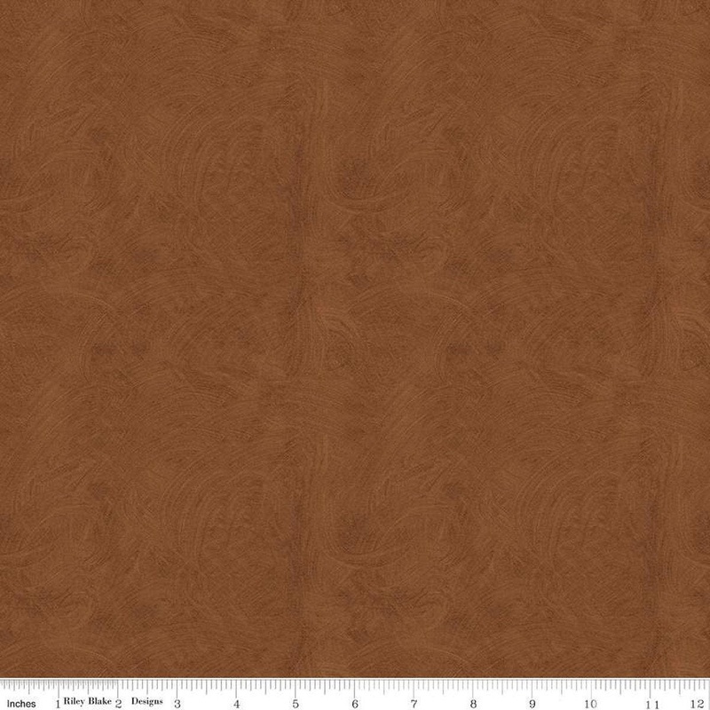 9" End of Bolt - SALE Ride the Range Brush C12744 Brown - Riley Blake Designs - Tone-on-Tone Semi-Solid - Quilting Cotton Fabric