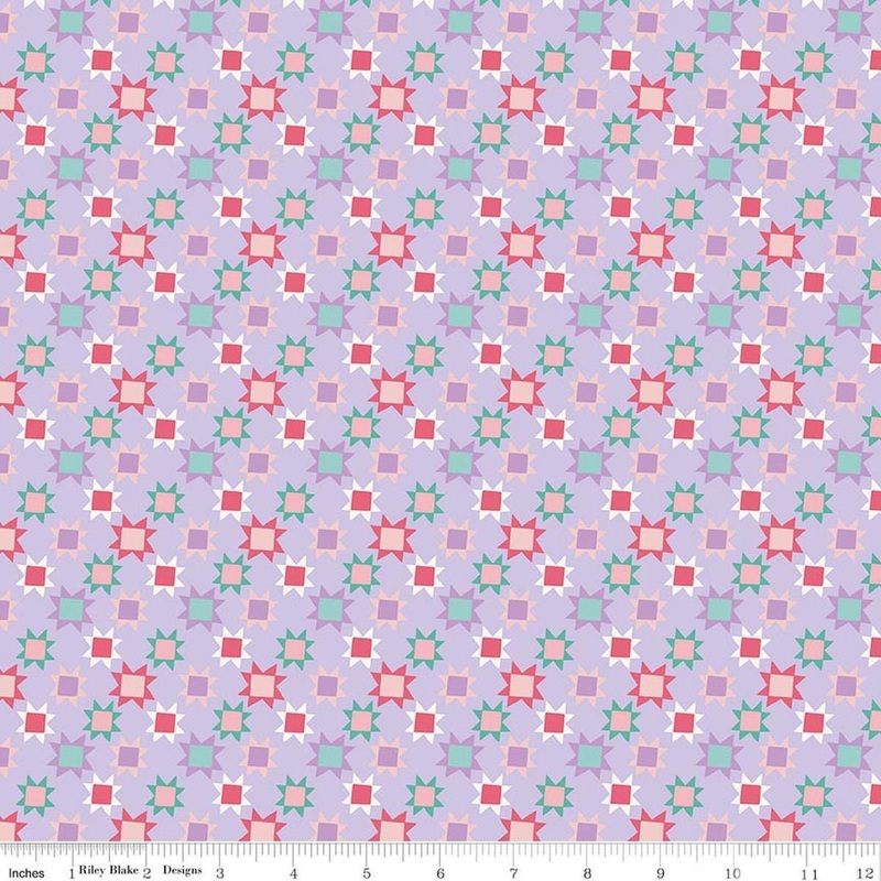 Patchwork Stars C17242 Purple - Riley Blake Designs - Sawtooth Zigzag Jagged - Quilting Cotton Fabric