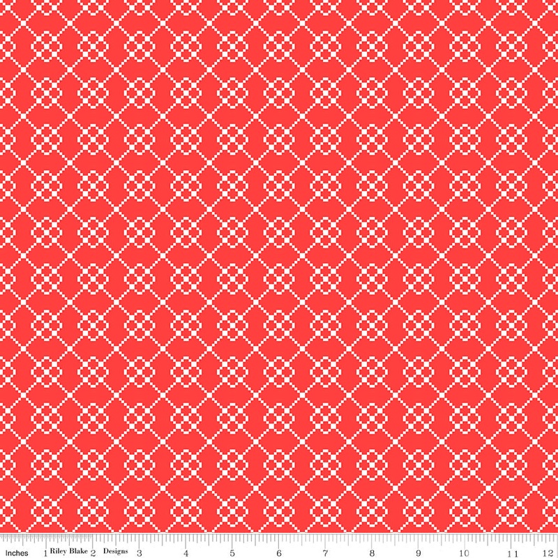 Quilt Fair Red Quilty Chain Yardage by Tasha Noel for Riley Blake Designs