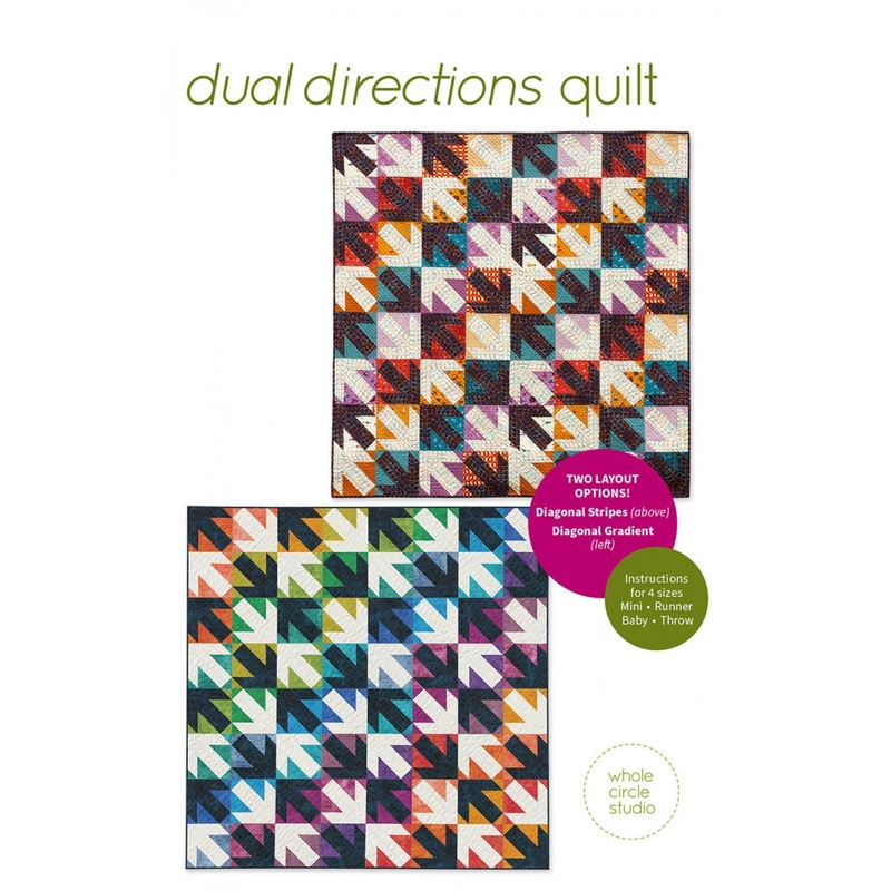 SALE Dual Directions Quilt PATTERN - QT Fabrics - Instructions Only - Vibe 45" - Pieced Pattern - Fat Quarter Friendly