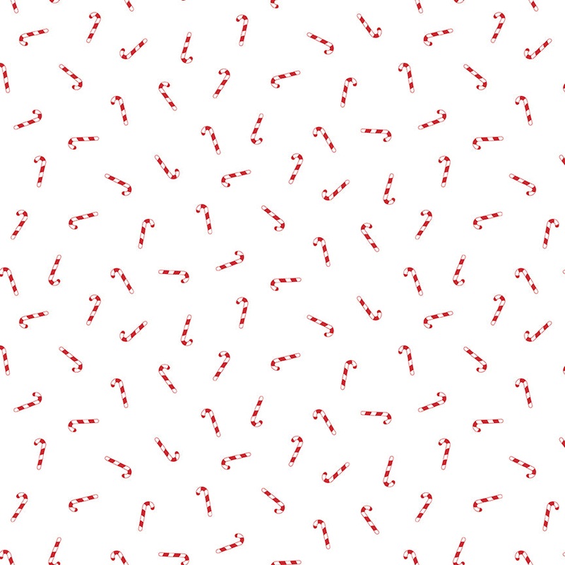 Seasonal Basics White Candy Canes Yardage by Christopher Thompson for Riley Blake Designs