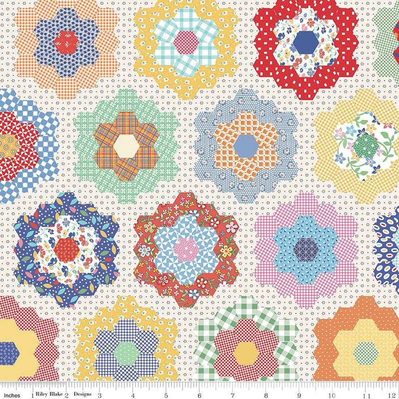 2yd 31" End of Bolt - Always in Season Flower Garden WIDEBACK WB15110 Multi - Riley Blake - 108" American Jane - Quilting Cotton Fabric
