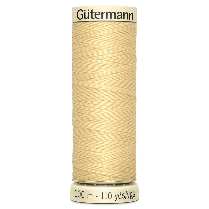 Gutermann Sew All Polyester Sewing Thread - 100m/110 yards - 325 Creamy Yellow