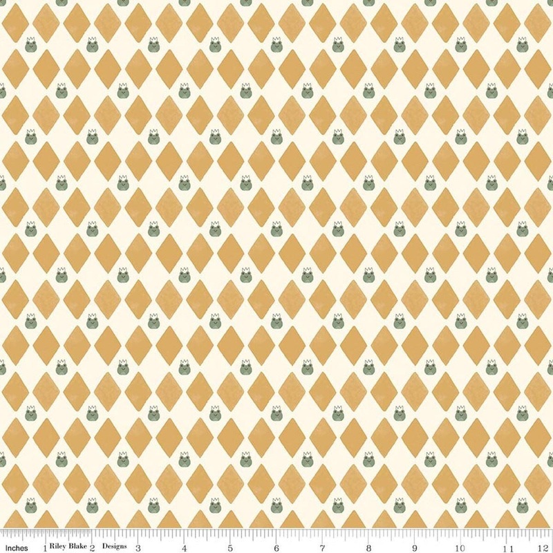 SALE Faraway Kingdom Harlequin Prince Sand Cream Checkered Fabric - C17434 - Riley Blake Quilting Cotton Fabric