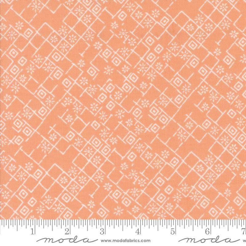SALE Foraged, Found & Hand me Down Fractured 45635 Peach - Moda Fabrics - Geometric Squares Abstract Random - Quilting Cotton Fabric
