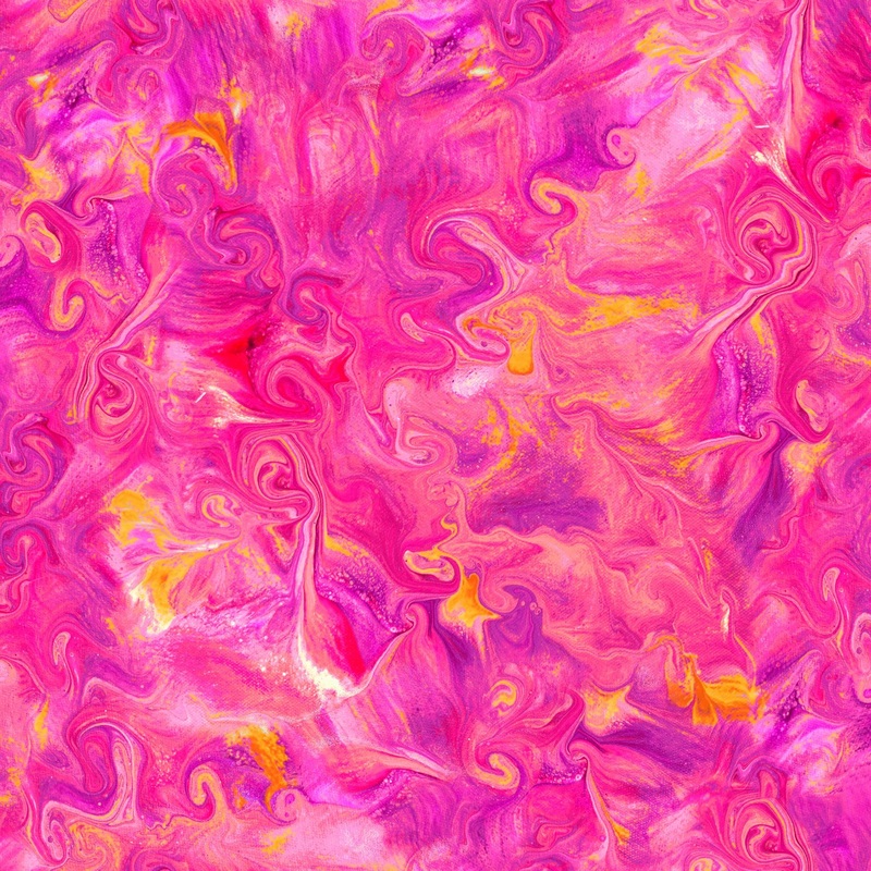 SALE Mixology Blend 30775 Bubblegum P - - QT Fabrics - Acrylic Painting Abstract Swirl - Quilting Cotton Fabric