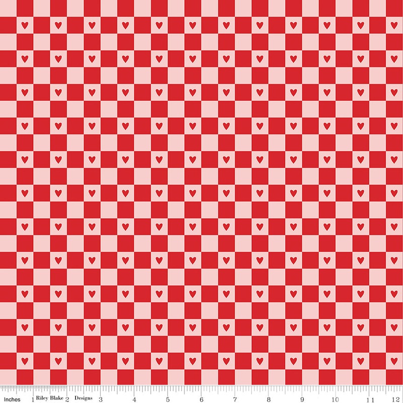 Sweetheart Red Checks Yardage by My Mind's Eye for Riley Blake Designs