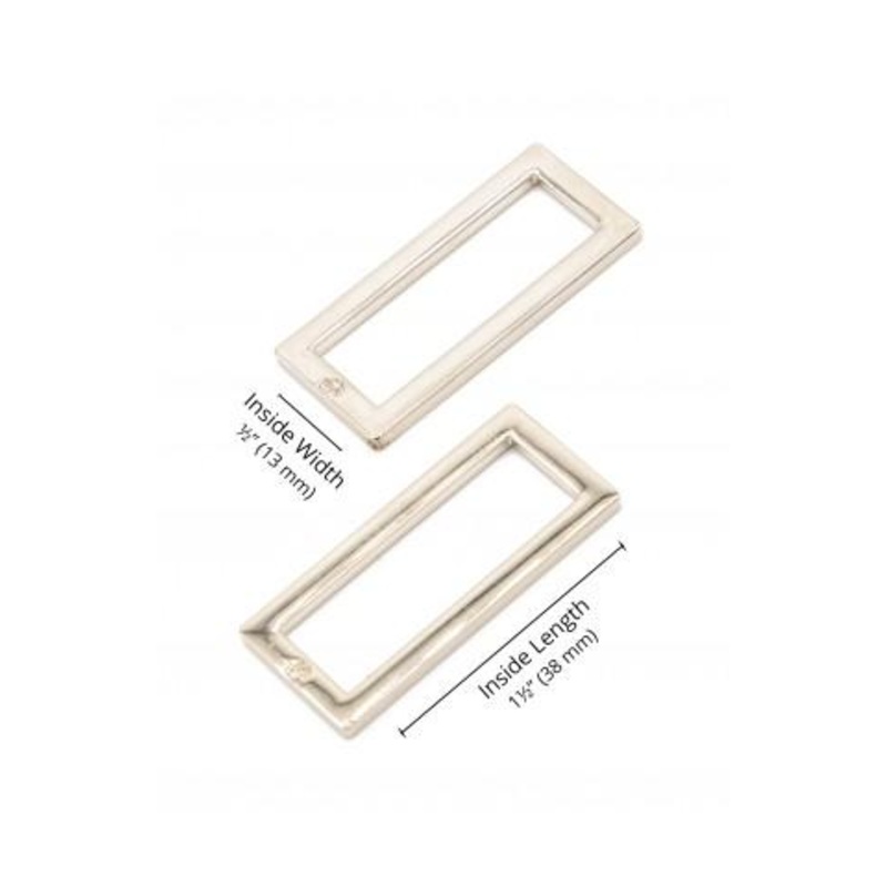 Rectangle Ring 1.5inch Nickel 2/pkg