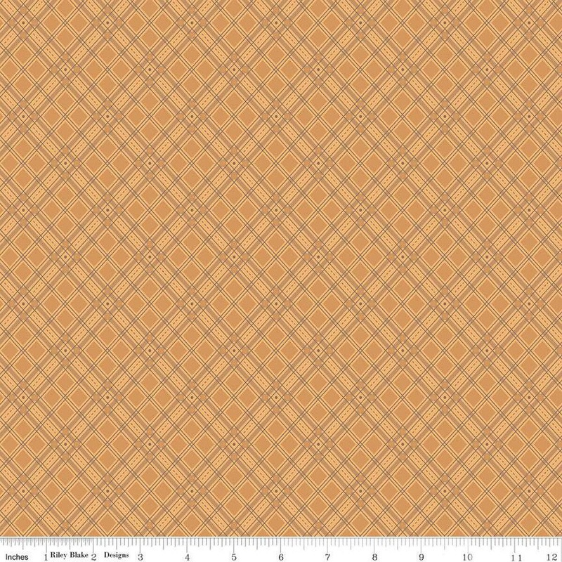 SALE Autumn Plaid C14651 Marigold - Riley Blake Designs - Lori Holt - Diagonal - Quilting Cotton Fabric