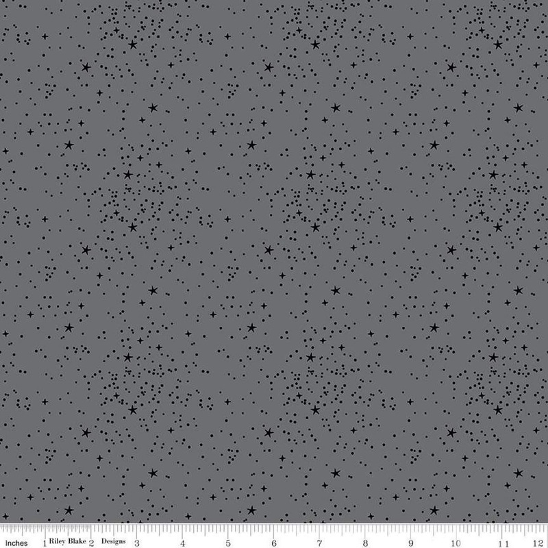 SALE Blackout Stars C16244 Gray - Riley Blake Designs - Celestial Spatter Abstract Night - Quilting Cotton Fabric